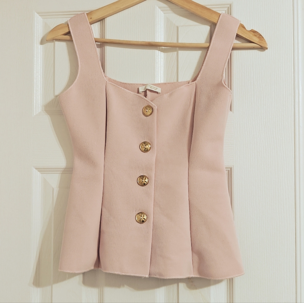 Zara Knit Tank With Buttons